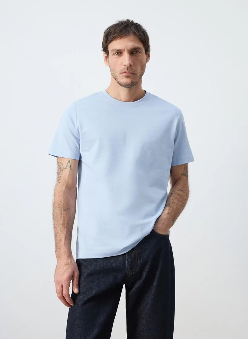 Mango Man  100% cotton slim-fit t-shirt for Men | Best Price UAE