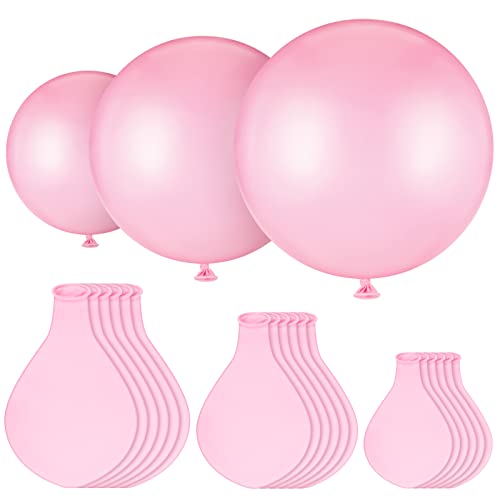 Charnoel 18 Pack 1824 36 Inch Balloons Large Latex Giant Round Big Macaron Balloons for Wedding Birthday Party Baby Shower DecorationsPink - Image 1