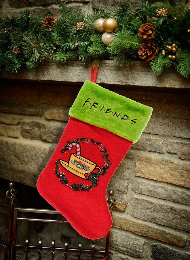 Ruz Friends Central Perk 20" Applique Christmas Stocking, Gift Holder for Stocking Stuffers, Indoor Home Decor and Holiday Decoration, Red - Image 5