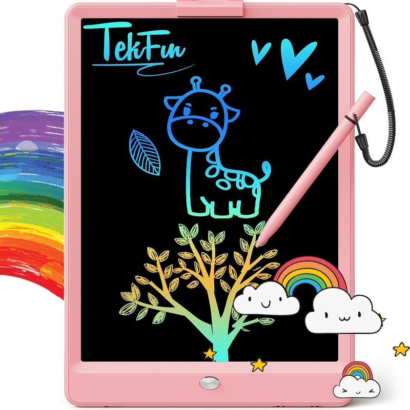 TEKFUN LCD Writing Tablet for Kids 10inch Coloring Drawing Pad Mess Free Doodle Board Easter Gifts for Girls and Toddlers Toys for 3 4 5 6 7 8 Year Old Boys Pink - Image 2