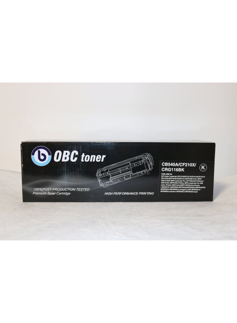 OBC 125A Black Toner Cartridge - Compatible with CB540A/CF210X/CRG116BK, Fast and clear printing with accurate results and rich colors! - Image 2
