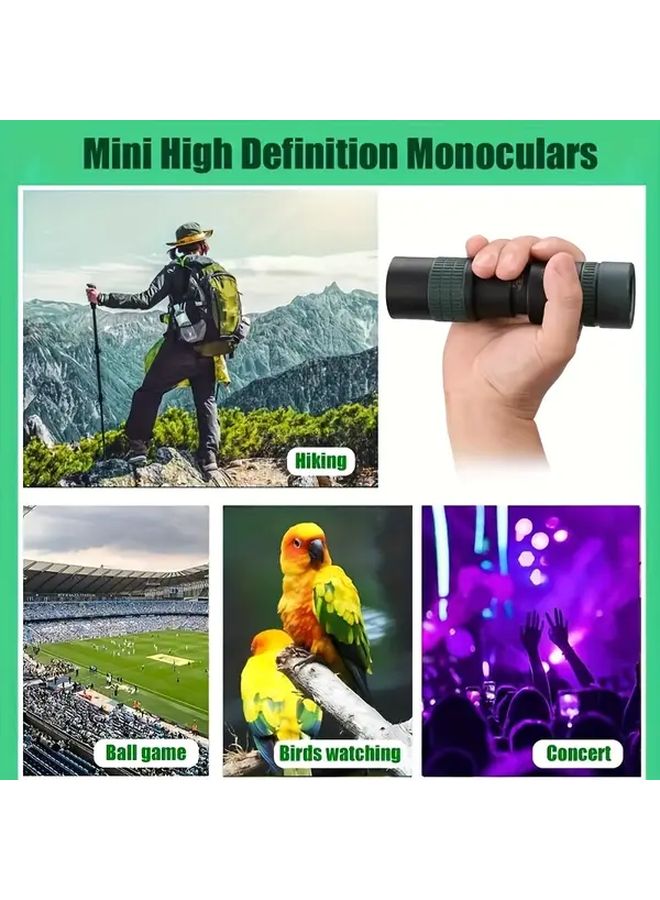 Black 10x40 Monocular Telescope HD Wide Field View Portable For Bird Watching - Image 5