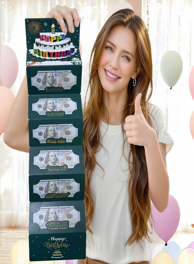 JINSTABAG Birthday Money Envelope for Cash Gifts, Birthday Card Money Holder with 3D Cake and DIY Sticker 16th 18th 21th Any Age, Money Gift Ideas for Men Women Girl Boy. (Green) - Image 3