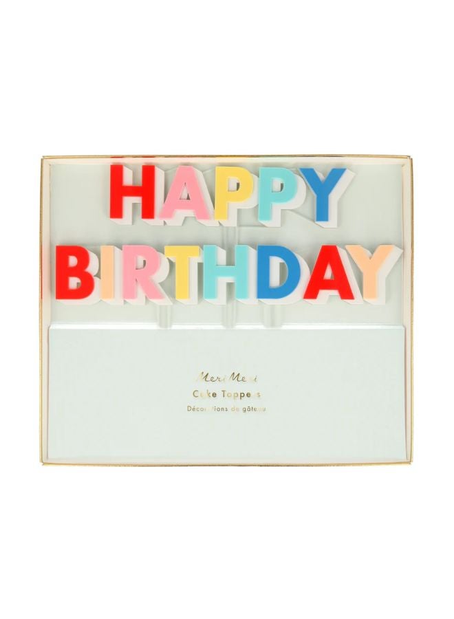 Meri Meri Happy Birthday Acrylic Cake Toppers - Image 1