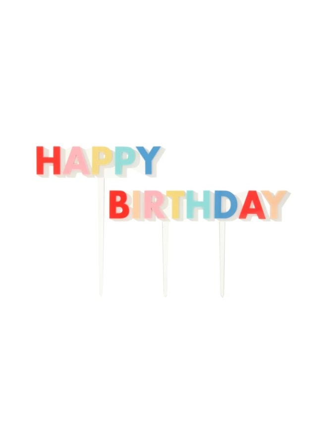 Meri Meri Happy Birthday Acrylic Cake Toppers - Image 2