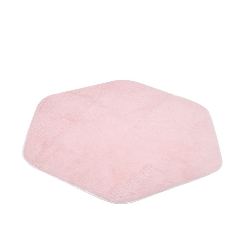 Pink Hexagon Play Tent Rug with Non Slip Cushion Fluffy Floor Mat for Nursery Playhouse - Image 2