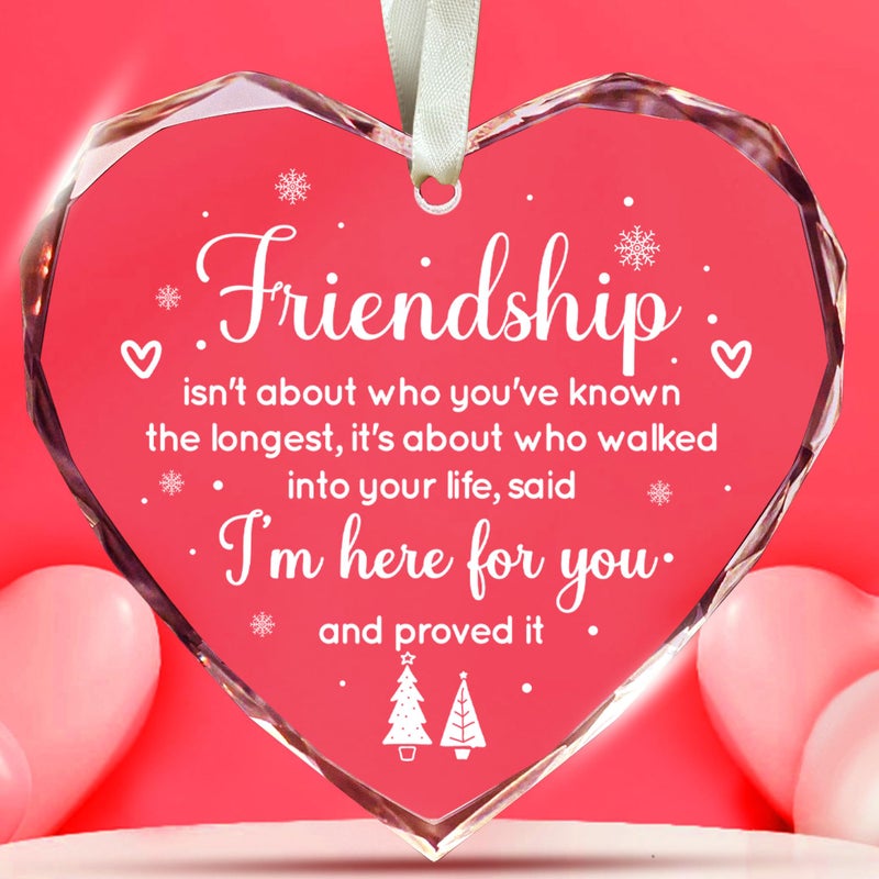 SUCHAGIFT Gifts for Friends Female - Friendship Gifts for Women Friends  Bestie Gifts for Women - Best Friend Christmas Ornaments - Friendship Christmas Ornament  Besties Ornament - Glass Christmas Ornament - Image 1