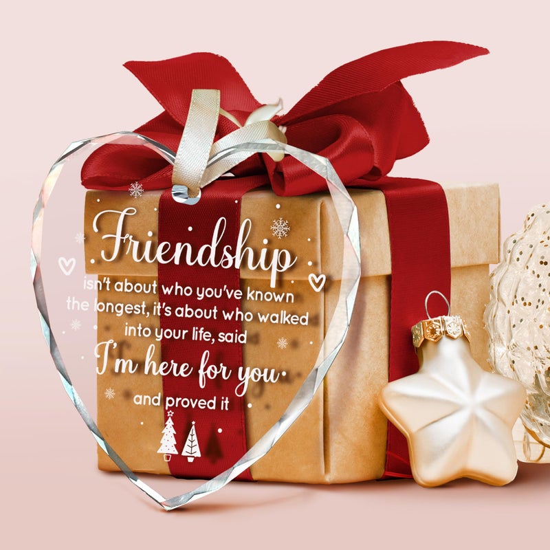 SUCHAGIFT Gifts for Friends Female - Friendship Gifts for Women Friends  Bestie Gifts for Women - Best Friend Christmas Ornaments - Friendship Christmas Ornament  Besties Ornament - Glass Christmas Ornament - Image 3