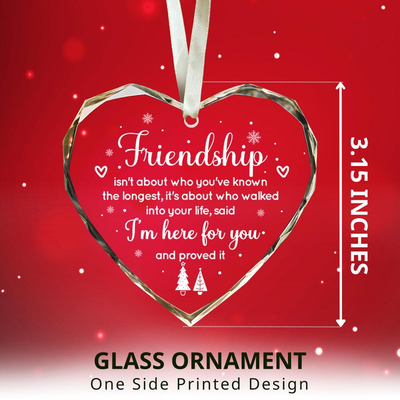 SUCHAGIFT Gifts for Friends Female - Friendship Gifts for Women Friends  Bestie Gifts for Women - Best Friend Christmas Ornaments - Friendship Christmas Ornament  Besties Ornament - Glass Christmas Ornament - Image 2