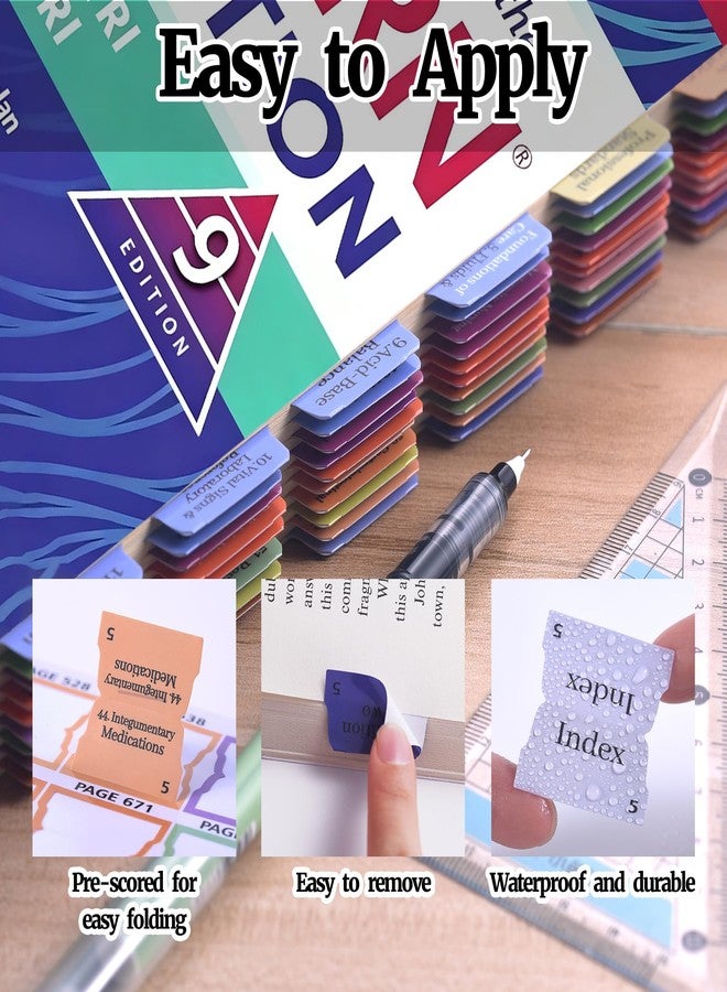 LParkin Premium Index Tabs for Saunders Comprehensive Review for The NCLEX-RN Examination 9th Edition. 72 Color-Coded PVC Laminated Tabs with Alignment Guide - Book Not Included - Image 4