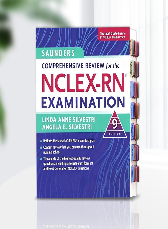 LParkin Premium Index Tabs for Saunders Comprehensive Review for The NCLEX-RN Examination 9th Edition. 72 Color-Coded PVC Laminated Tabs with Alignment Guide - Book Not Included - Image 2