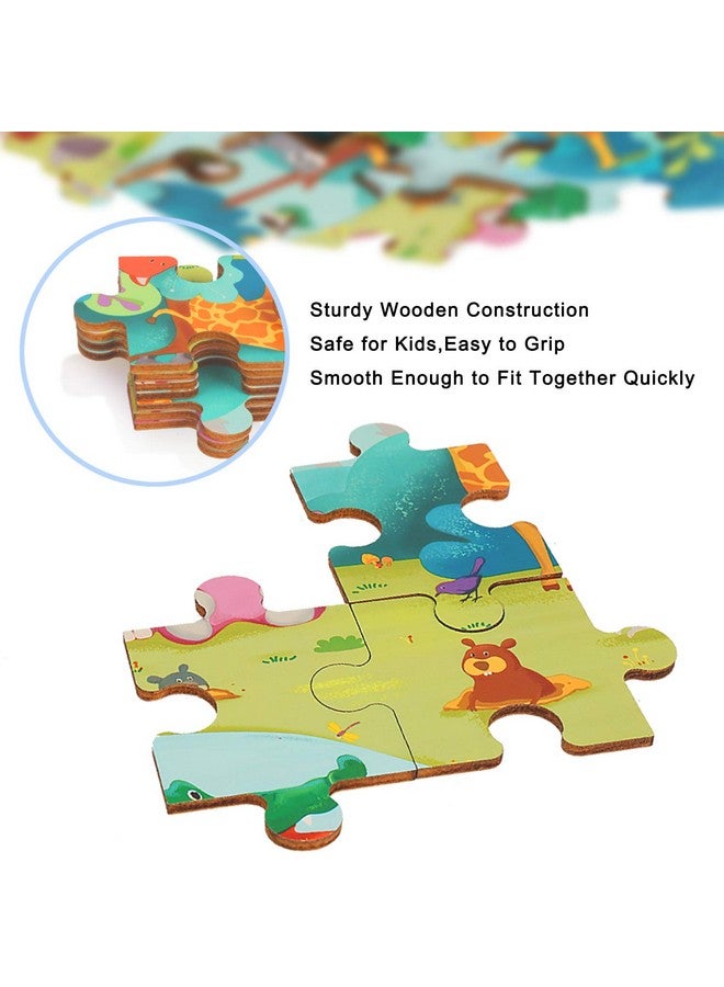 TOP BRIGHT 24 Piece Toddler Puzzles 3 Year Old Wooden Jigsaw Puzzles For Kids Ages 48 Forest Animals - Image 3