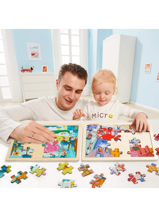 TOP BRIGHT 24 Piece Toddler Puzzles 3 Year Old Wooden Jigsaw Puzzles For Kids Ages 48 Forest Animals - Image 5