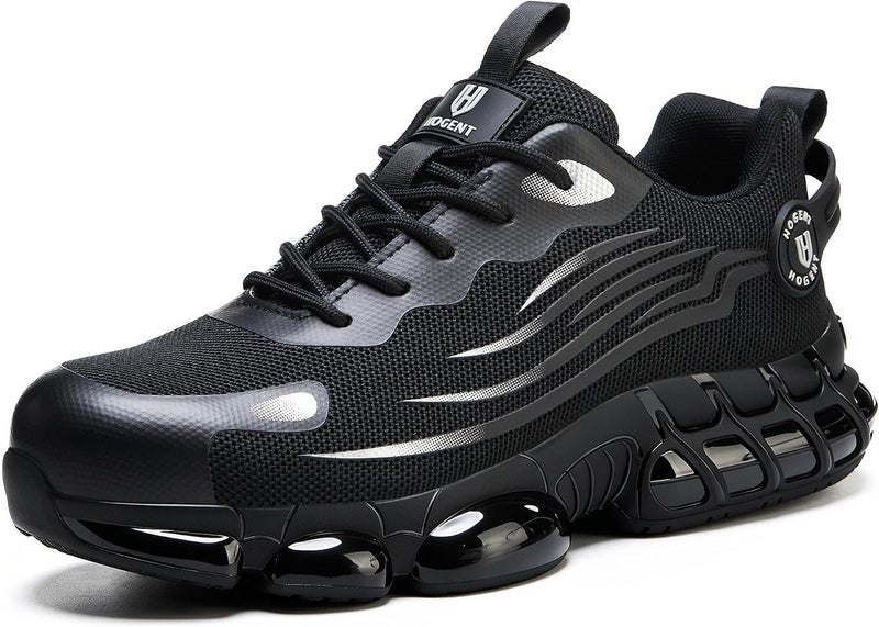Hogent Steel Toe Shoes for Men Women Composite Toe Work Sneakers Indestructible Safety Tennis Shoes Lightweight Breathable Construction Sneakers Puncture Proof Air Cushion Ergonomic Design - Image 1