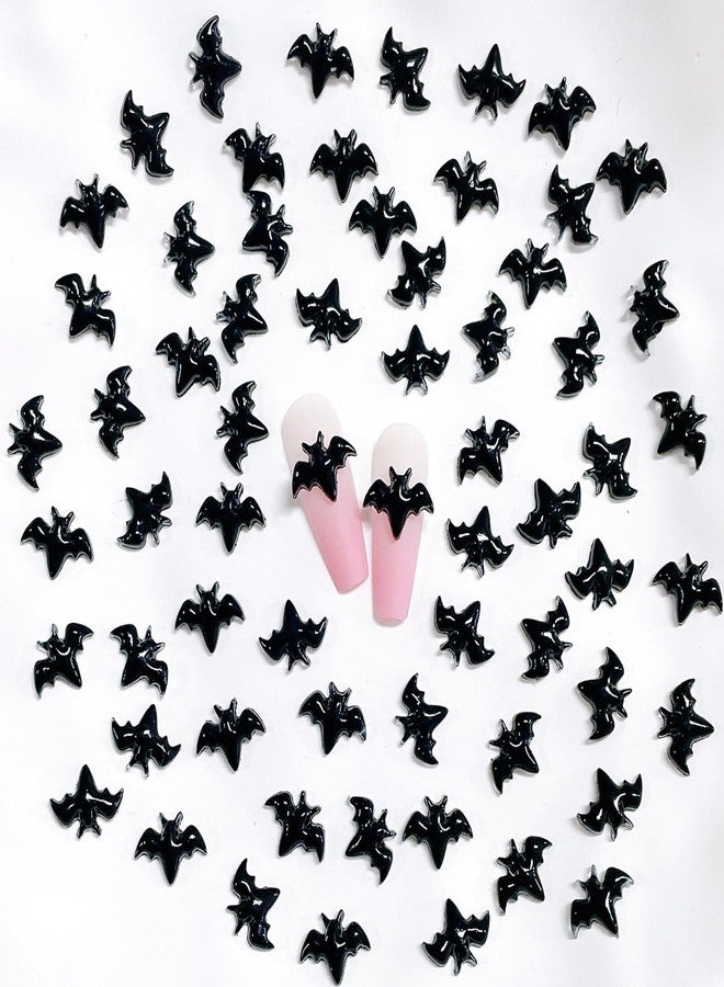 UCCASA 30Pcs Black Halloween Bat Nail Charms 3D Resin Black Bat Art Supplies for Acrylic Nails Halloween Design Cute Bat Nail Gems and Charms Nail Jewelry for Women DIY Nail Decoration Accessories - Image 1