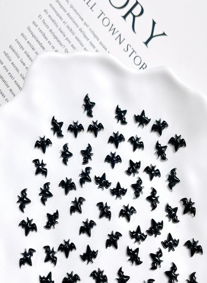 UCCASA 30Pcs Black Halloween Bat Nail Charms 3D Resin Black Bat Art Supplies for Acrylic Nails Halloween Design Cute Bat Nail Gems and Charms Nail Jewelry for Women DIY Nail Decoration Accessories - Image 3