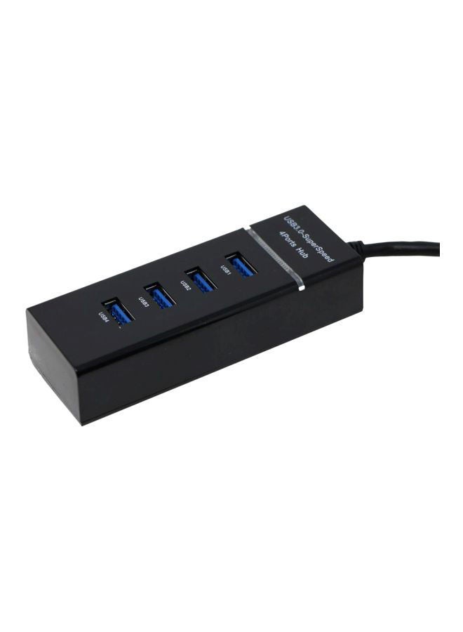 Loquat 4-Port USB Hub Black - Image 1