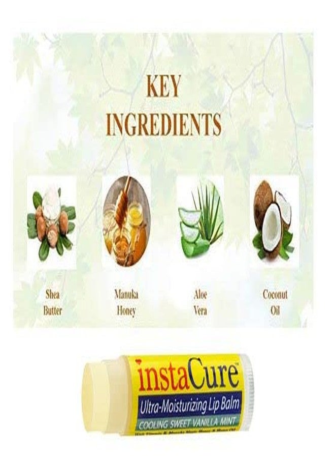 InstaCure Nose & Lip Care Set | Original Nose Balm with Manuka Honey | Ultra-Moisturizing Lip Balm 2-Pack Vanilla Bean & Peppermint | Lip Repair Duo Lavender & Vanilla, Vanilla Mint - Image 4