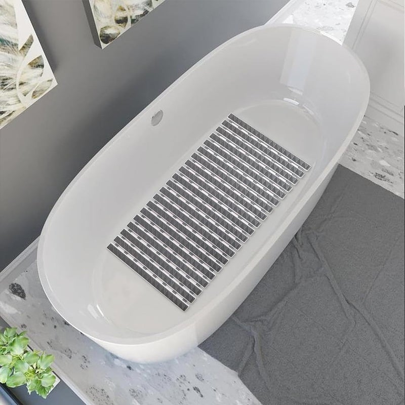 JUGTE PVC Shower Mat Anti Slip Shower Mat, Bathtub Mat with Suction Cups and Drain Holes, Anti-Skid PVC Rubber mats for Floor mat (Grey) - Image 5