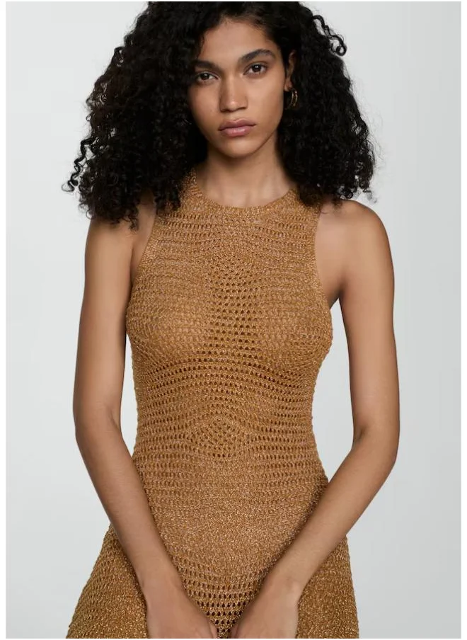 MANGO Openwork Lurex Dress