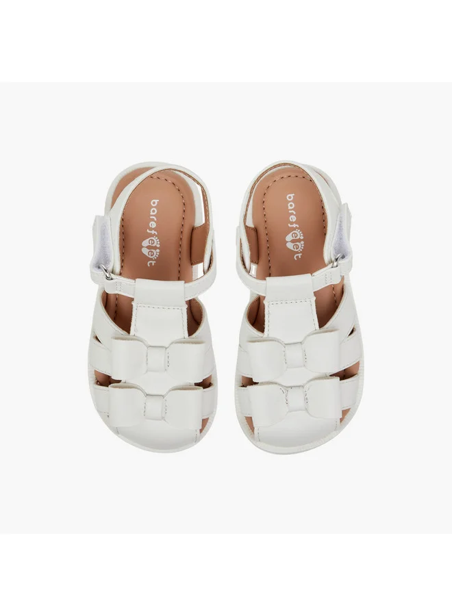 بيرفيت Girls Bow Detail Sandals with Hook and Loop Closure