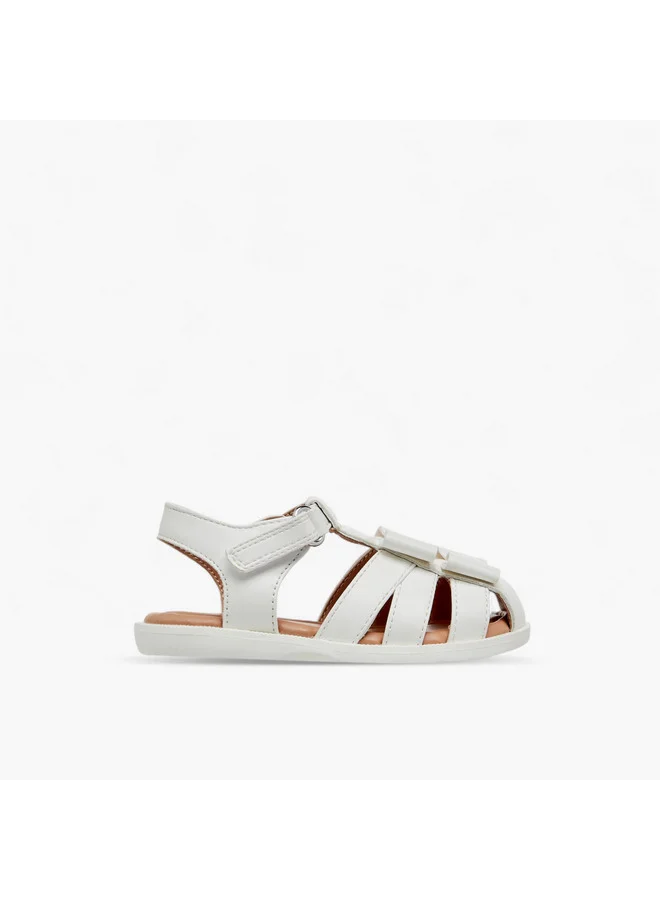 بيرفيت Girls Bow Detail Sandals with Hook and Loop Closure