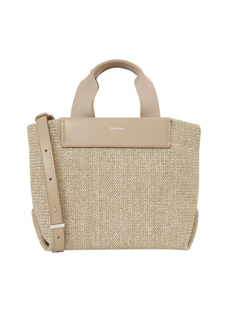 CALVIN KLEIN RAFFIA SMALL CROSSBODY TOTE BAG  - Image 1