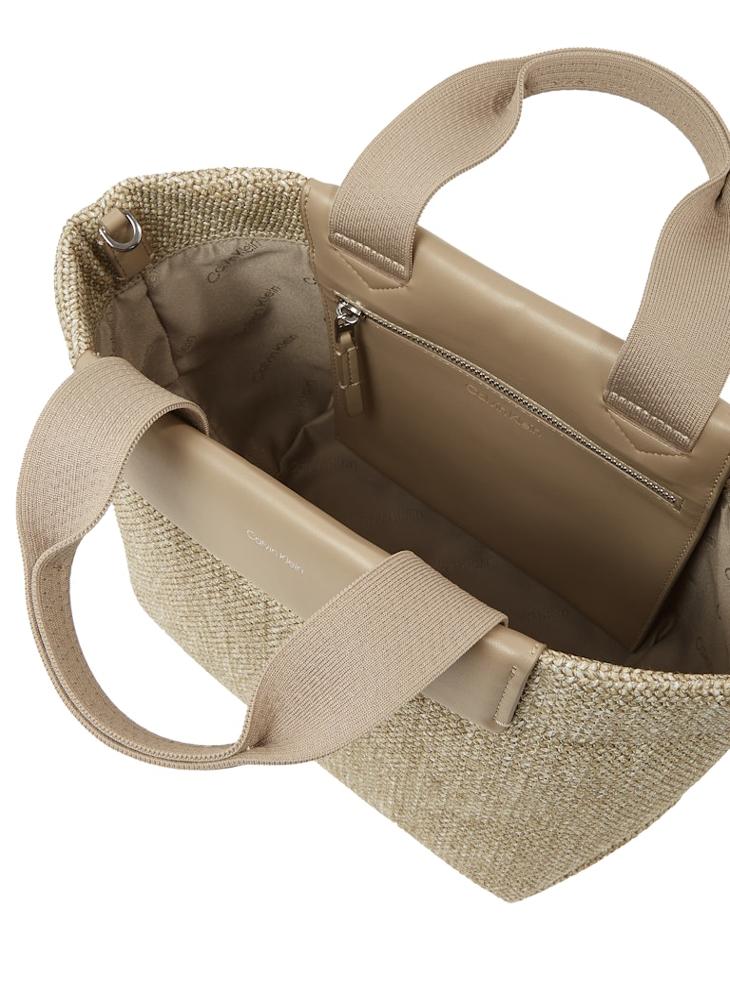 CALVIN KLEIN RAFFIA SMALL CROSSBODY TOTE BAG  - Image 4