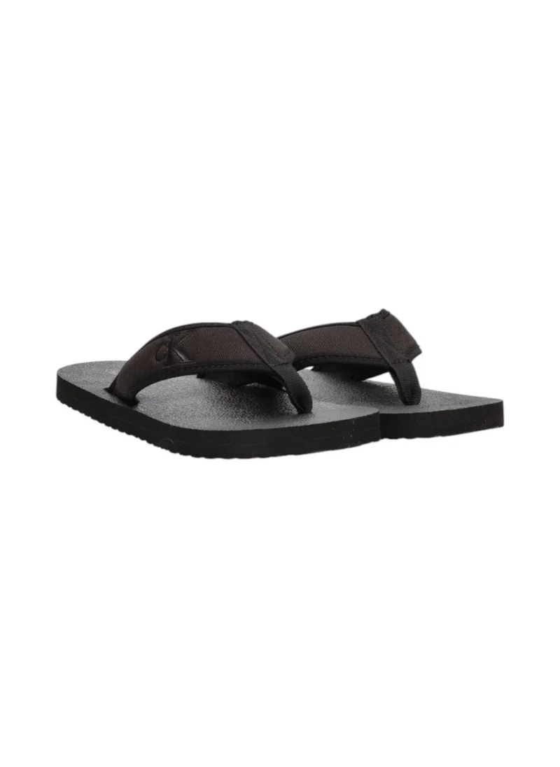 Calvin Klein Jeans Men's Canvas Flip Flops - Cotton, Black