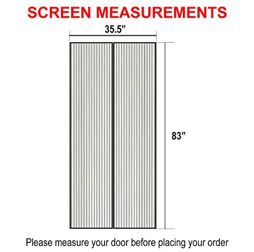 Dualplex Magnetic Screen Door - Heavy Duty Mesh - Fits Doors up to 34" x 82" - Hands Free, Kid Friendly - Screen Door with Magnets, Hook & Loop (Screen Size: 35.5” X 83”) - Image 4