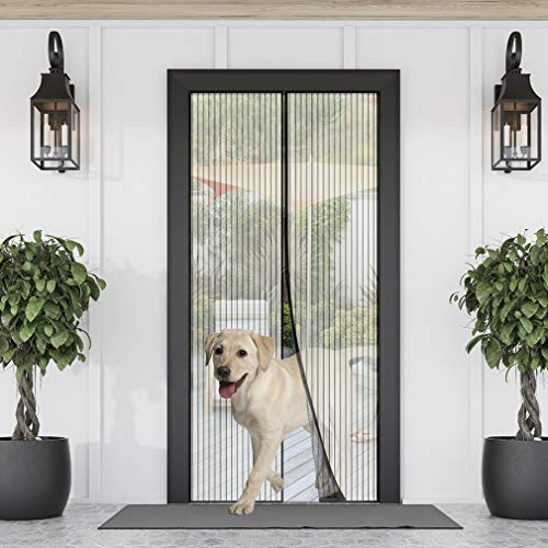 Dualplex Magnetic Screen Door - Heavy Duty Mesh - Fits Doors up to 34" x 82" - Hands Free, Kid Friendly - Screen Door with Magnets, Hook & Loop (Screen Size: 35.5” X 83”) - Image 2