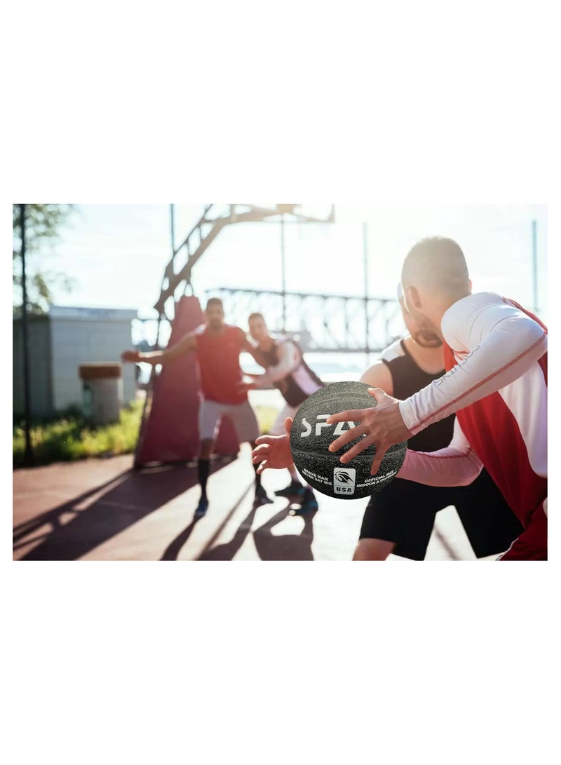 Spall Basketball Indoor/Outdoor Official Regulation Size Streetball Rubber Basketball Deep Channel Construction Made For Unisex Men And Women Youth And Adult For Professional Training And Games - Image 2
