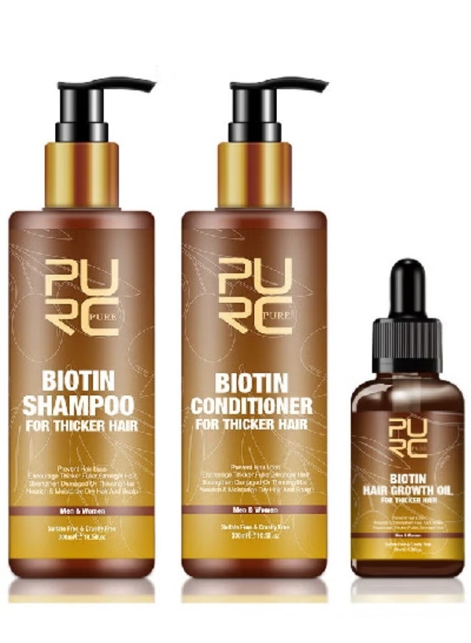 بورك مجموعة العناية بالشعر ٣ في ١ بالزنجبيل والبيوتين - شامبو مغذي، وبلسم، وزيت عطري لشعر ناعم وقوي ولامع - Image 1