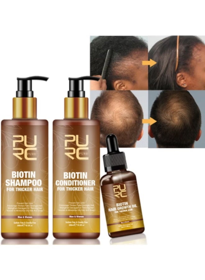 بورك مجموعة العناية بالشعر ٣ في ١ بالزنجبيل والبيوتين - شامبو مغذي، وبلسم، وزيت عطري لشعر ناعم وقوي ولامع - Image 2