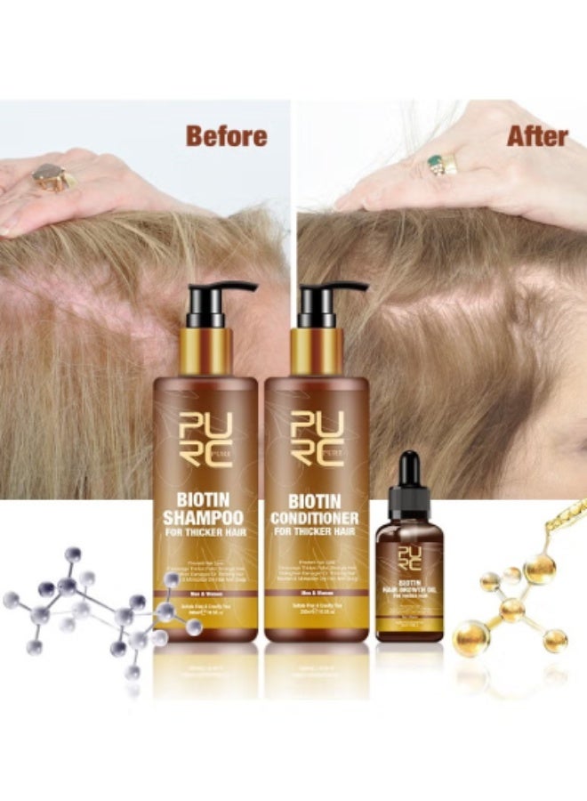 بورك مجموعة العناية بالشعر ٣ في ١ بالزنجبيل والبيوتين - شامبو مغذي، وبلسم، وزيت عطري لشعر ناعم وقوي ولامع - Image 3