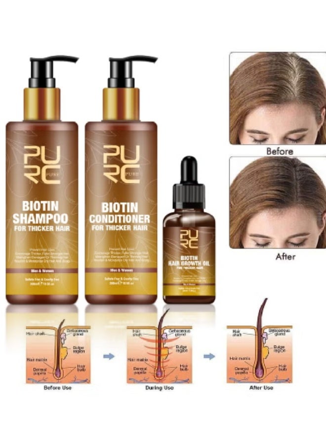 بورك مجموعة العناية بالشعر ٣ في ١ بالزنجبيل والبيوتين - شامبو مغذي، وبلسم، وزيت عطري لشعر ناعم وقوي ولامع - Image 4