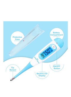 Easy@Home Digital Basal Thermometer With Blue Backlight LCD, 1/100Th Degree High Precision And Memory Recall, Not Bluetooth Enabled, Upgraded Ebt-100  - Image 3