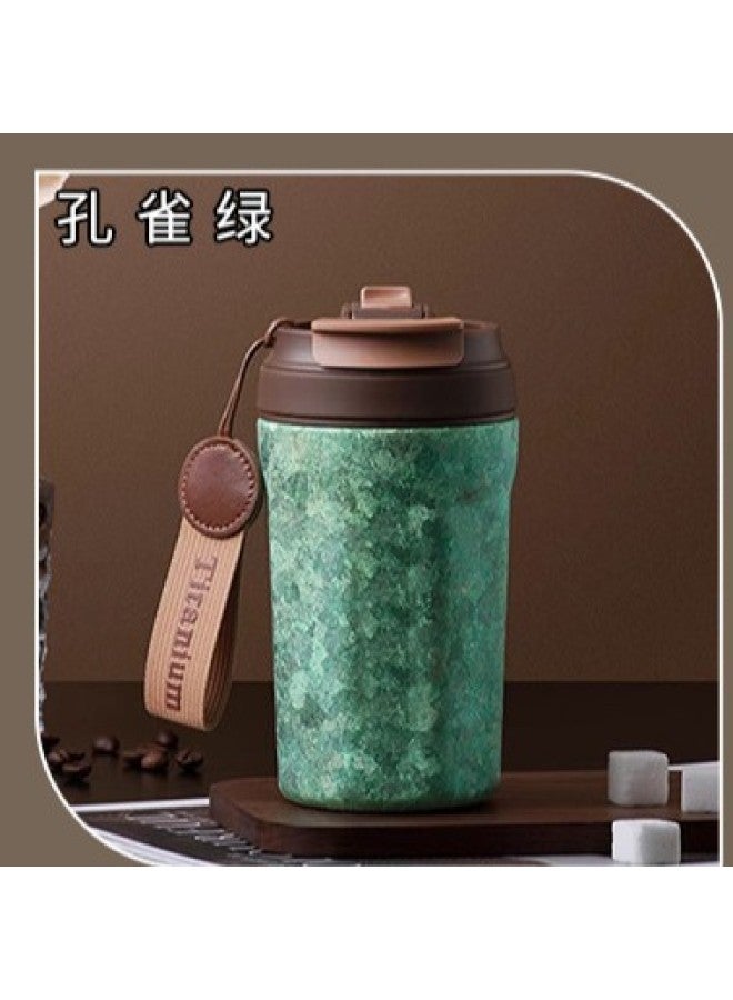 400ml Portable Coffee Cup Octagonal Titanium Insulated Cup Natural Color Large Capacity Coffee Cup Manufacturer