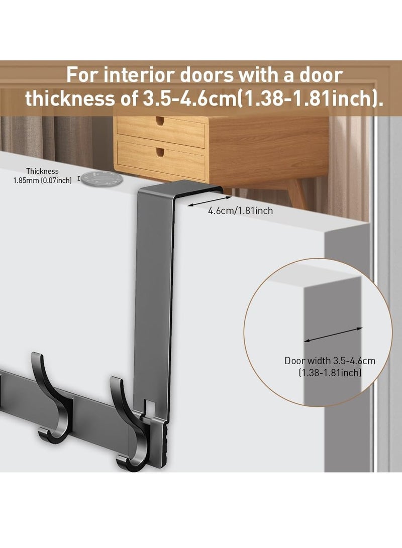 JOGAMS Over the Door Hook Rack with 6 Hooks Versatile Door Hanger for Coats Towels Bags Keys Ideal for Bathroom Bedroom Behind Back of Door Black - Image 3