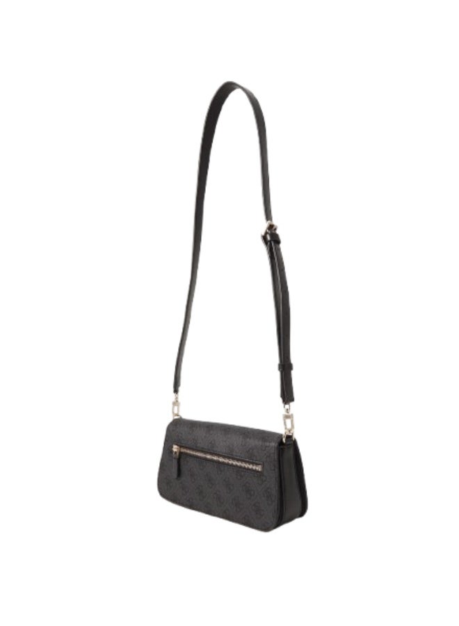 GUESS Mietta Flap Shoulder Bag – Coal / Black - Image 3