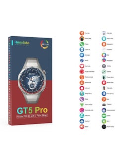 هينو تيكو ساعة Haino Teko GT5 Pro  الفخامة تلتقي بالذكاء استمتع بتجربة راقية مع شاشة AMOLED فائقة الوضوح وتصميم أنيق يعكس أسلوبك. تحكم بصحتك مع ميزات متقدمة مثل قياس ضربات القلب، ضغط الدم، وتتبع النوم. ابقَ متصلاً دائمًا عبر المكالمات الذكية، الإشعارات، والمساعد الصوتي المدمج. مناسبة للرياضة والعمل بفضل مقاومة الماء، البطارية القوية، ودعم NFC. ساعة ذكية تجمع بين الأداء القوي والتصميم الفاخر مع ثلاث أحزمة لون اسود  - Image 2