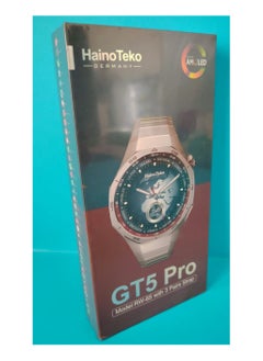 هينو تيكو ساعة Haino Teko GT5 Pro  الفخامة تلتقي بالذكاء استمتع بتجربة راقية مع شاشة AMOLED فائقة الوضوح وتصميم أنيق يعكس أسلوبك. تحكم بصحتك مع ميزات متقدمة مثل قياس ضربات القلب، ضغط الدم، وتتبع النوم. ابقَ متصلاً دائمًا عبر المكالمات الذكية، الإشعارات، والمساعد الصوتي المدمج. مناسبة للرياضة والعمل بفضل مقاومة الماء، البطارية القوية، ودعم NFC. ساعة ذكية تجمع بين الأداء القوي والتصميم الفاخر مع ثلاث أحزمة لون اسود  - Image 3