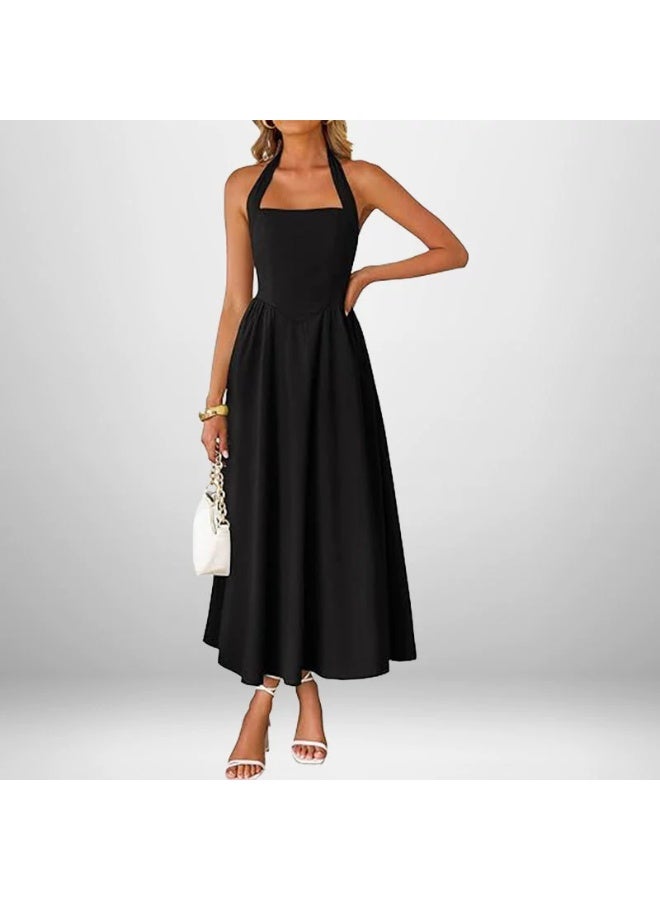 general 2025 - 2026 Wide Strap Neckline Backless Dress - Image 1