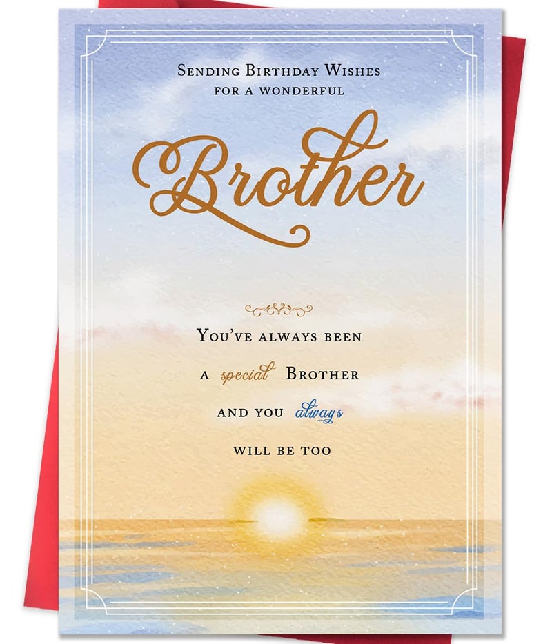 Beixian Funny Birthday Card for Brother, Happy Birthday Brother Card, Humorous Sibling Birthday Gifts, Funny & Heartfelt Greeting Card for Bros - Image 1