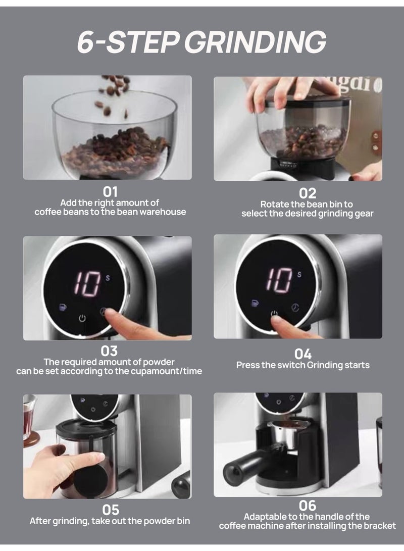 بريتيل مطحنة قهوة كهربائية بمخروطية V60 مع 25 إعداد طحن، مؤقت دقيق، تصميم مضاد للكهرباء الساكنة للإسبريسو والتنقيط والتركي والصب والبارد والفرنش بريس - Image 5