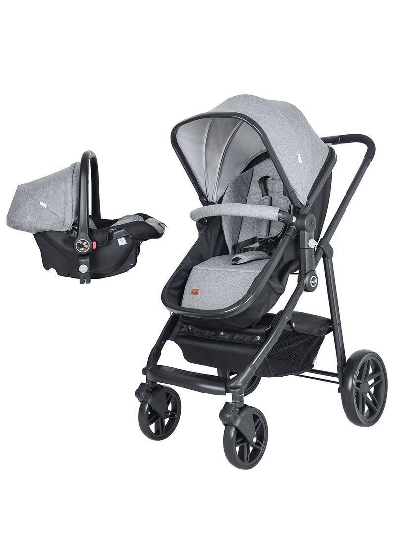 MOON Tres 3 in 1 Travel System - Light Grey ,MOON NUTRA Diaper Backpack - Image 2