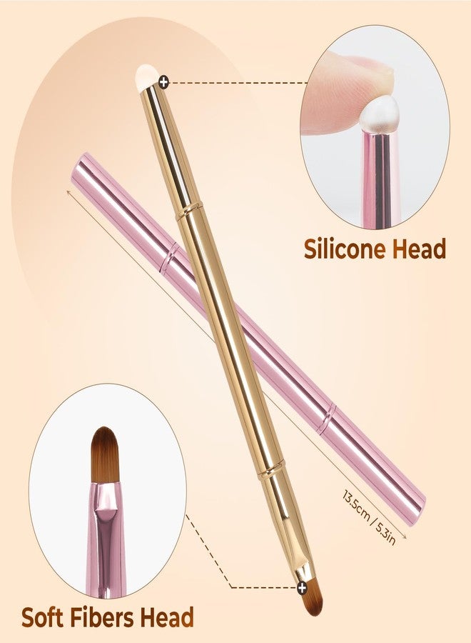 Unaone 2Packs Lip Brush for Lipstick, Dual-Ended Silicone & Bristle Tips Lip Makeup Brush, Lipstick Brush for Lip Gloss - Image 5