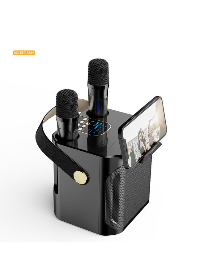 KOLEER Double Karaoke Portable Audio S882 Family Party Outdoor Dinner Essential Artifact Portable Source Straight Hair - Image 1