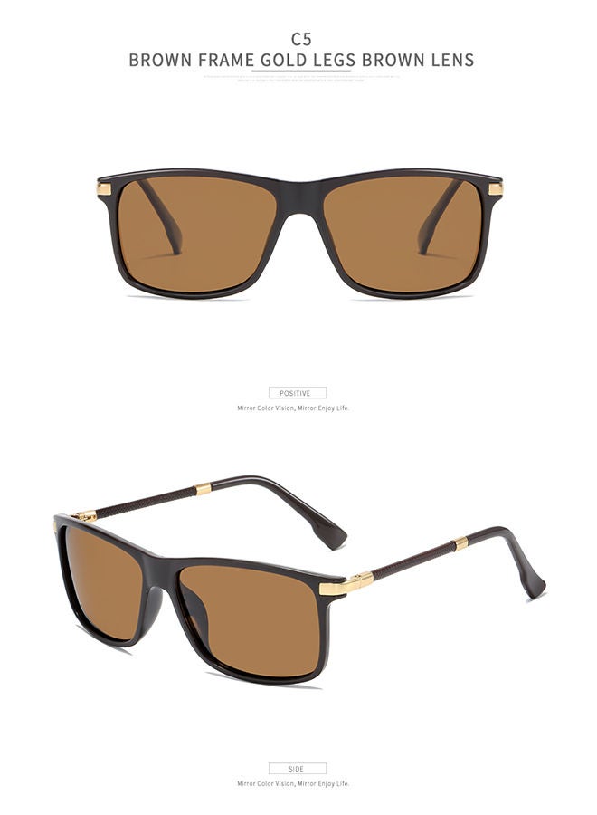 شاربدو نظارة شمسية TR المستقطبة للرجال عدسات مربعة UV400 PC بأذرع زنبركية للقيادة الخارجية والصيد مع جراب 55 مللي متر - Image 2