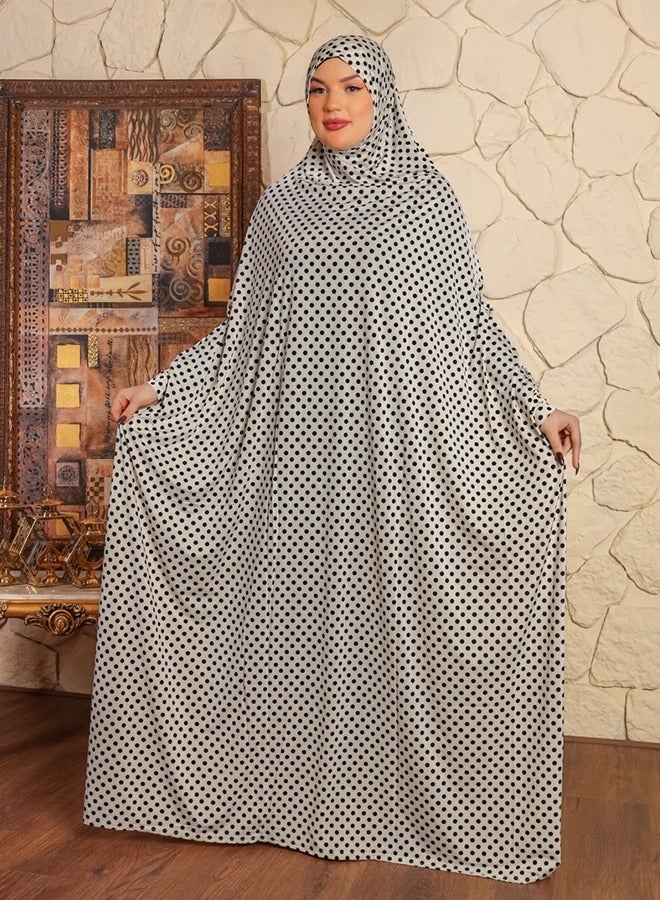 Zmurud Practical  Kuwaiti Jersey prayer dress  with headscarf from zmurud fashion  - Image 4